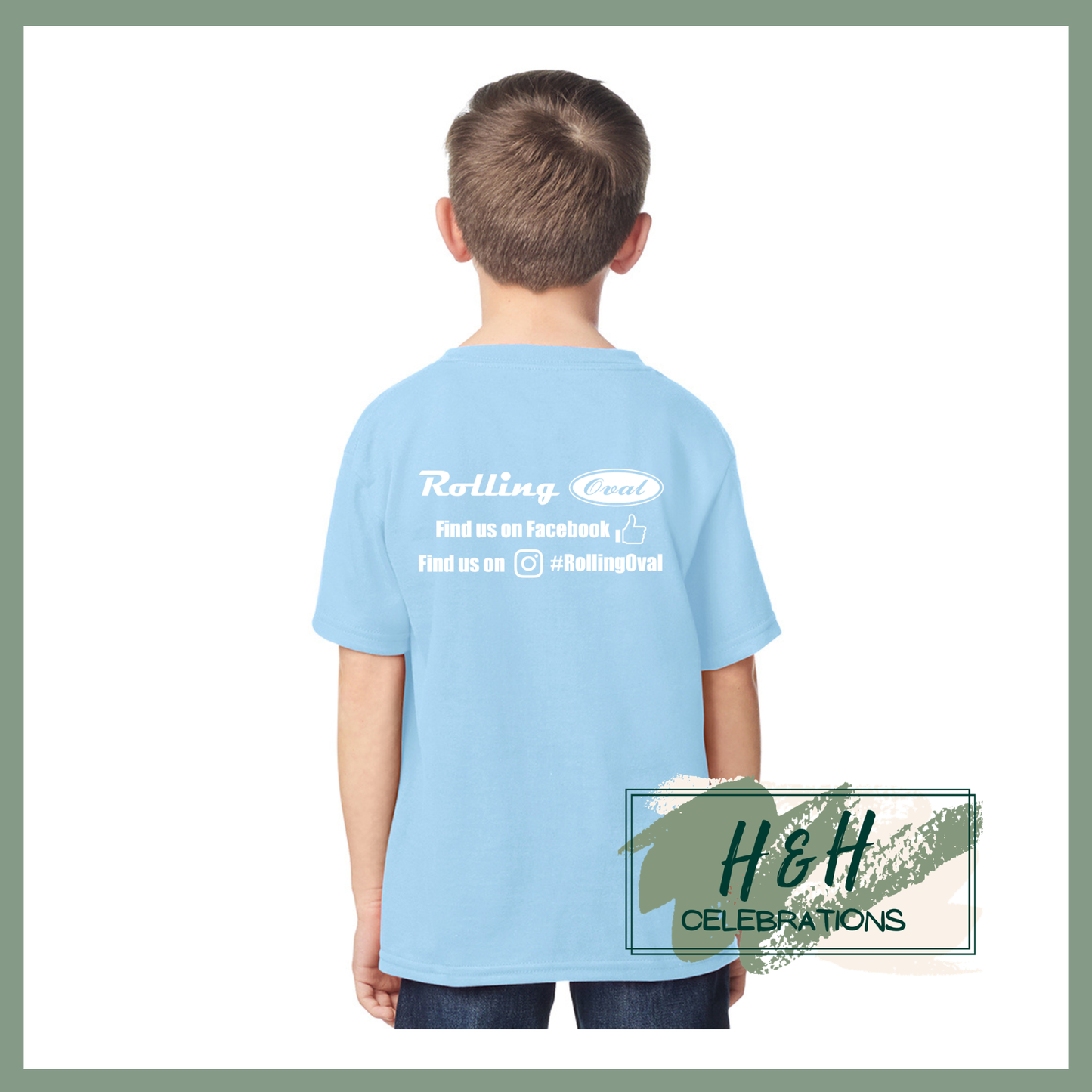 Rolling Oval T-Shirt For Kids - Light Blue