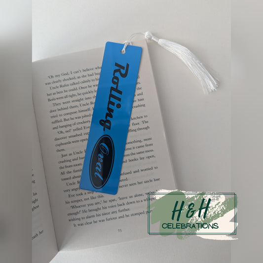 Rolling Oval Aluminium Bookmark
