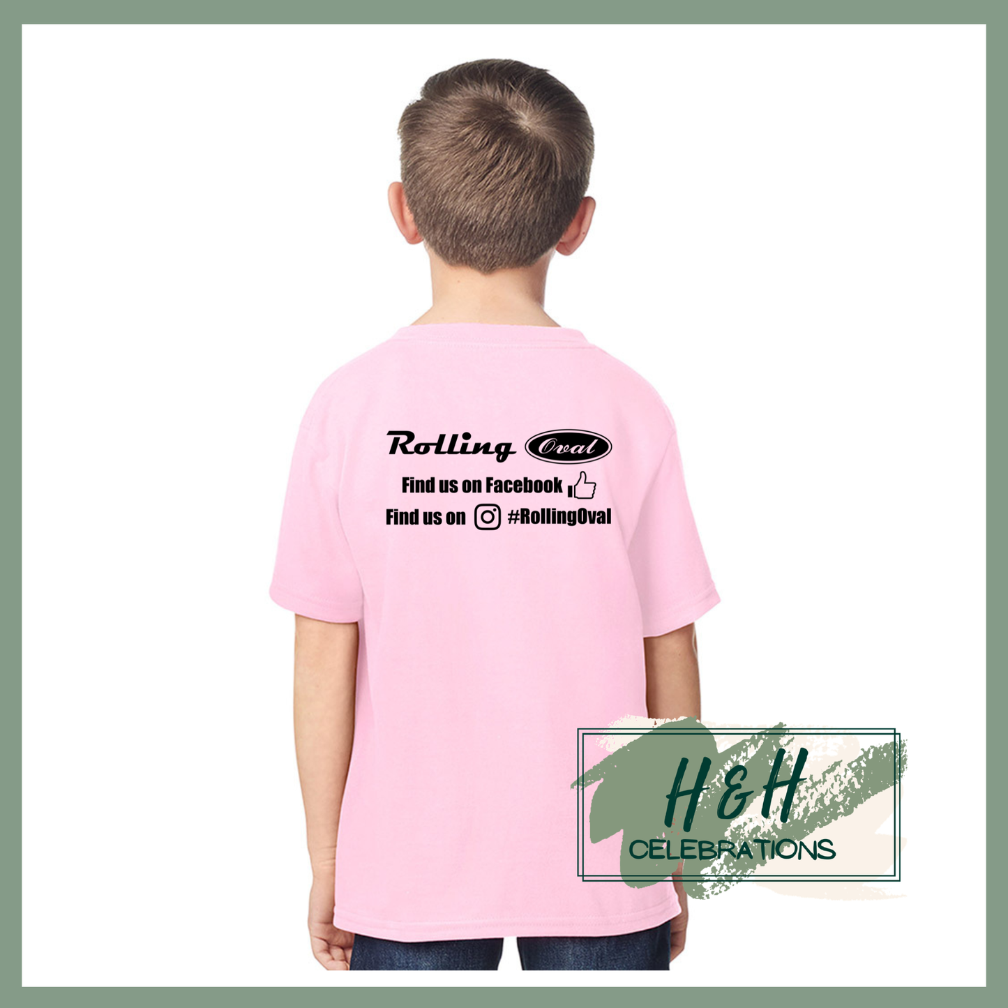 Rolling Oval T-Shirt For Kids - Light Pink