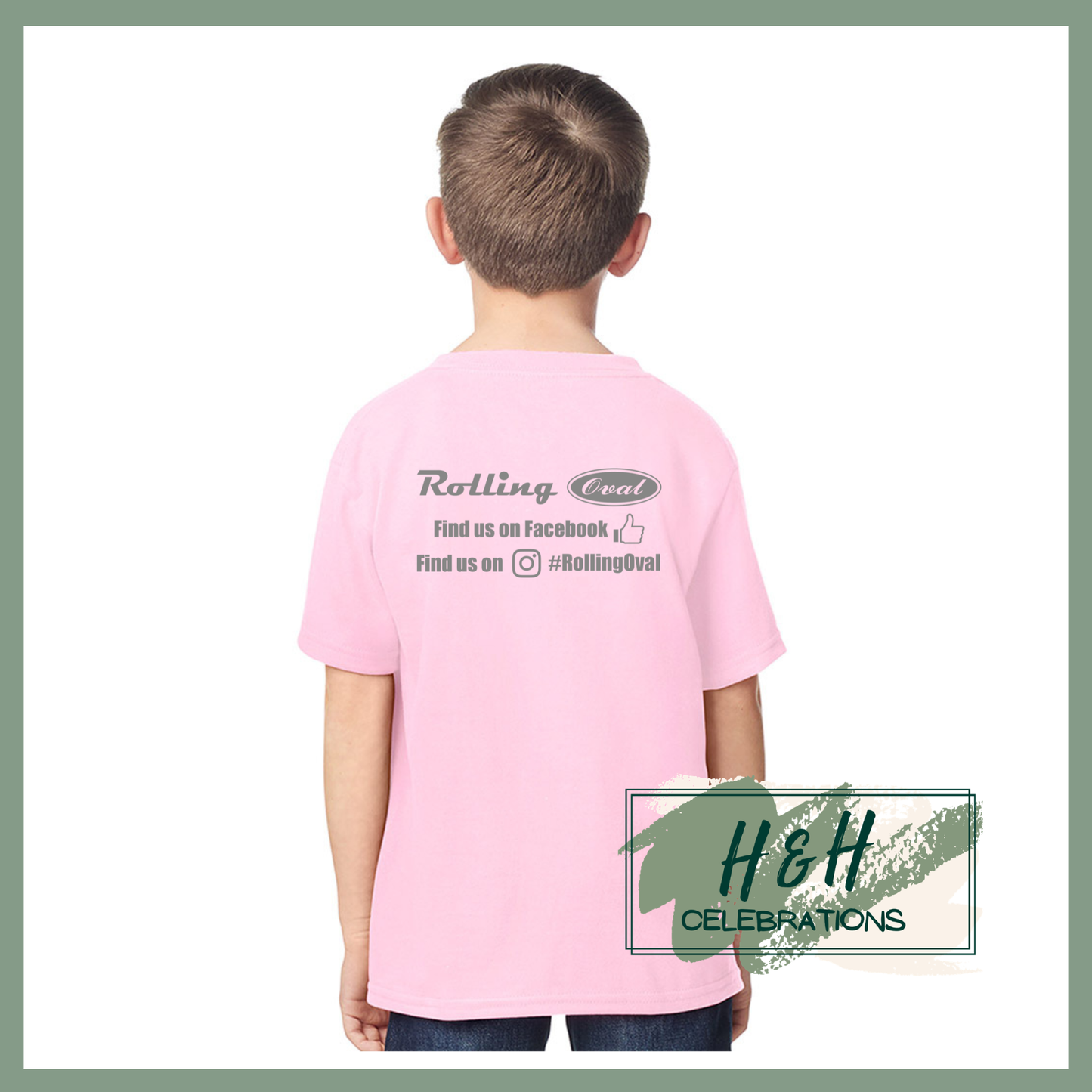 Rolling Oval T-Shirt For Kids - Light Pink