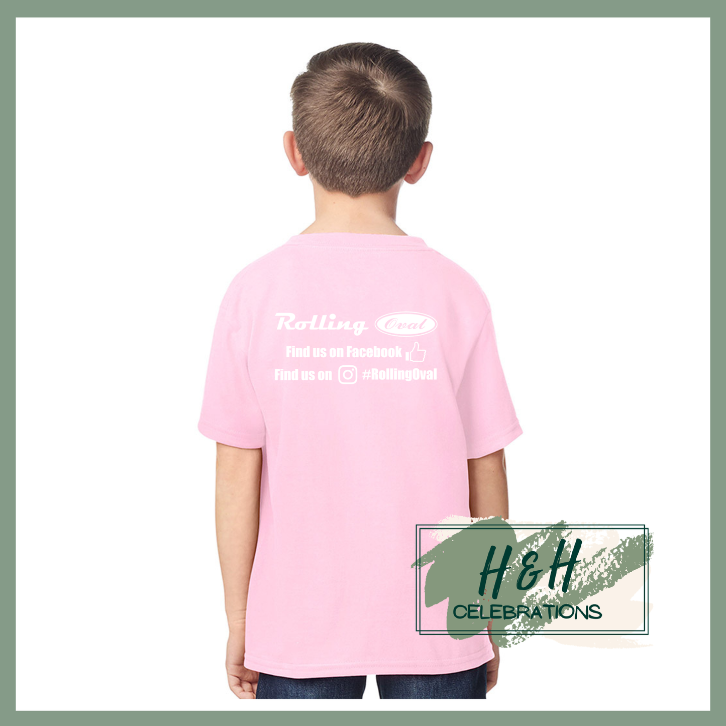 Rolling Oval T-Shirt For Kids - Light Pink