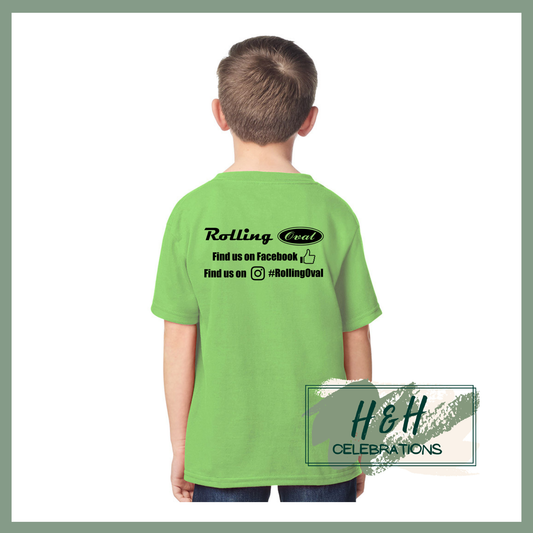 Rolling Oval T-Shirt For Kids - Lime Green