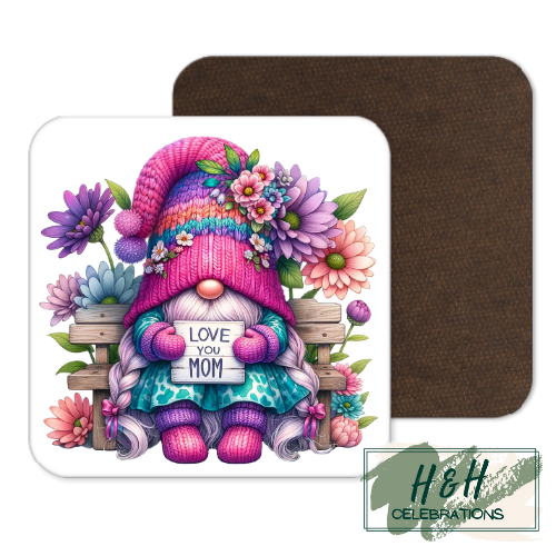 Love You Mom Gonk MDF Coaster