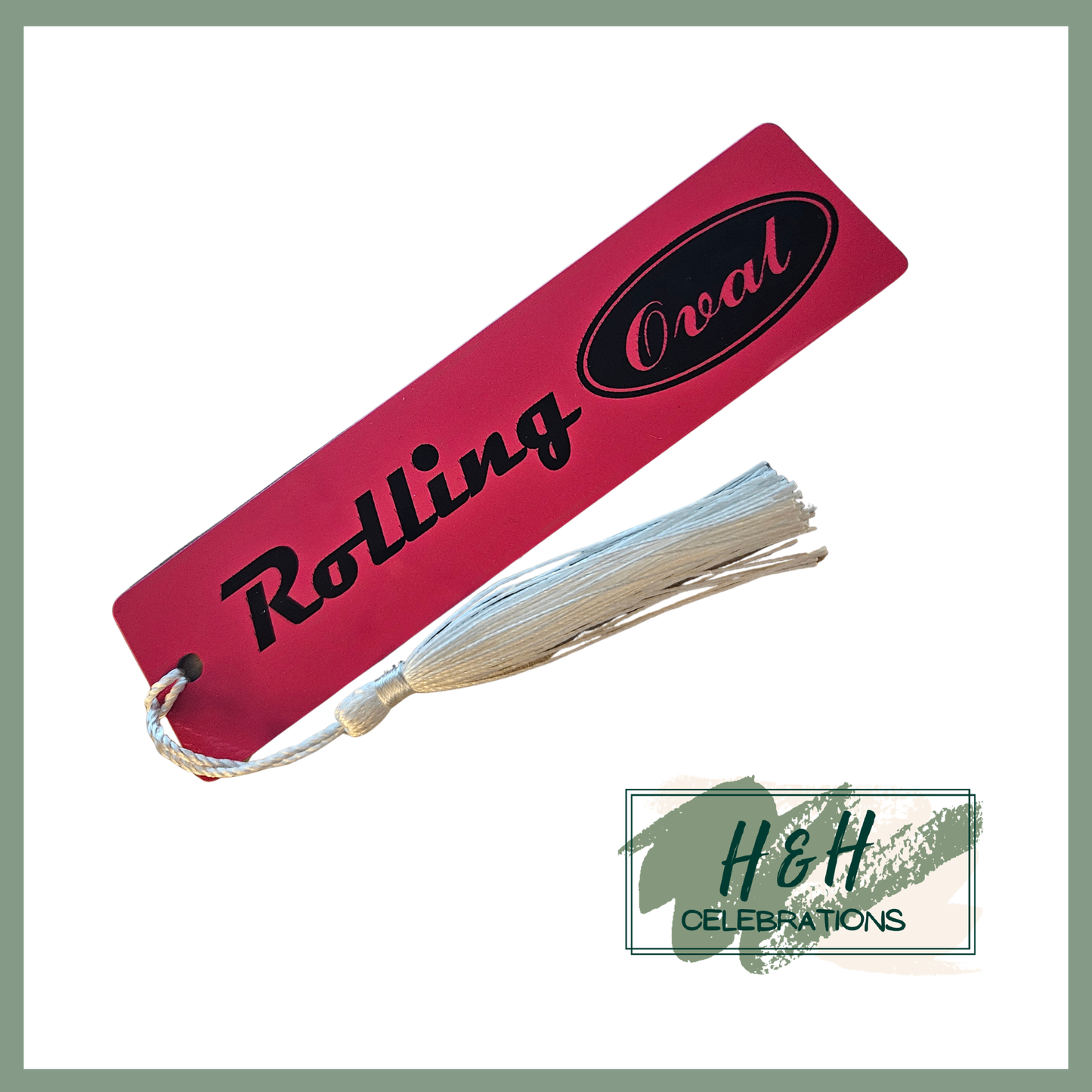 Rolling Oval Aluminium Bookmark - Hot Pink