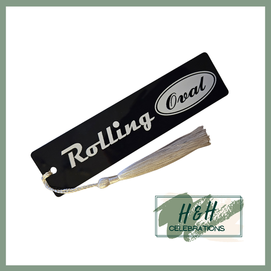Rolling Oval Aluminium Bookmark - Black