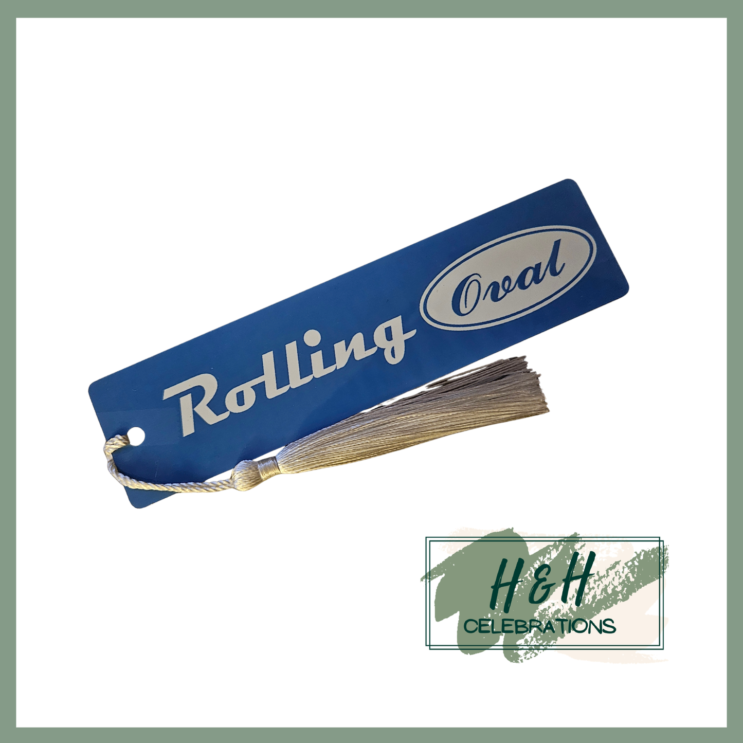 Rolling Oval Aluminium Bookmark - Dark Blue