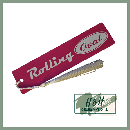 Rolling Oval Aluminium Bookmark - Hot Pink