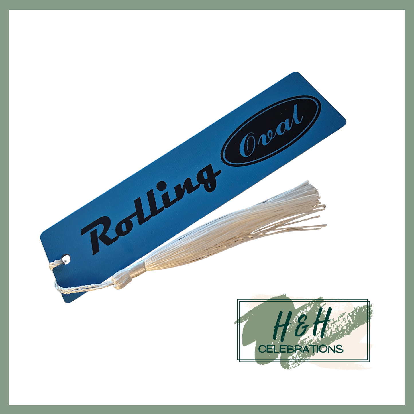 Rolling Oval Aluminium Bookmark - Light Blue