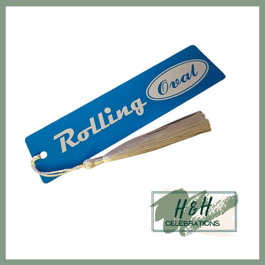 Rolling Oval Aluminium Bookmark - Light Blue