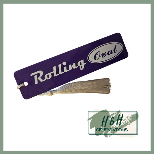 Rolling Oval Aluminium Bookmark - Purple