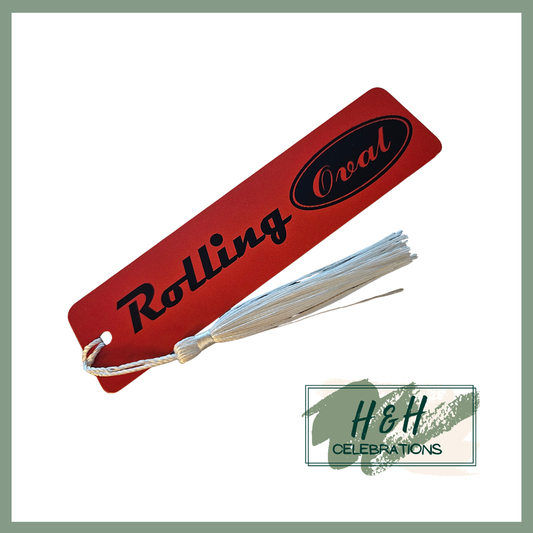 Rolling Oval Aluminium Bookmark - Red