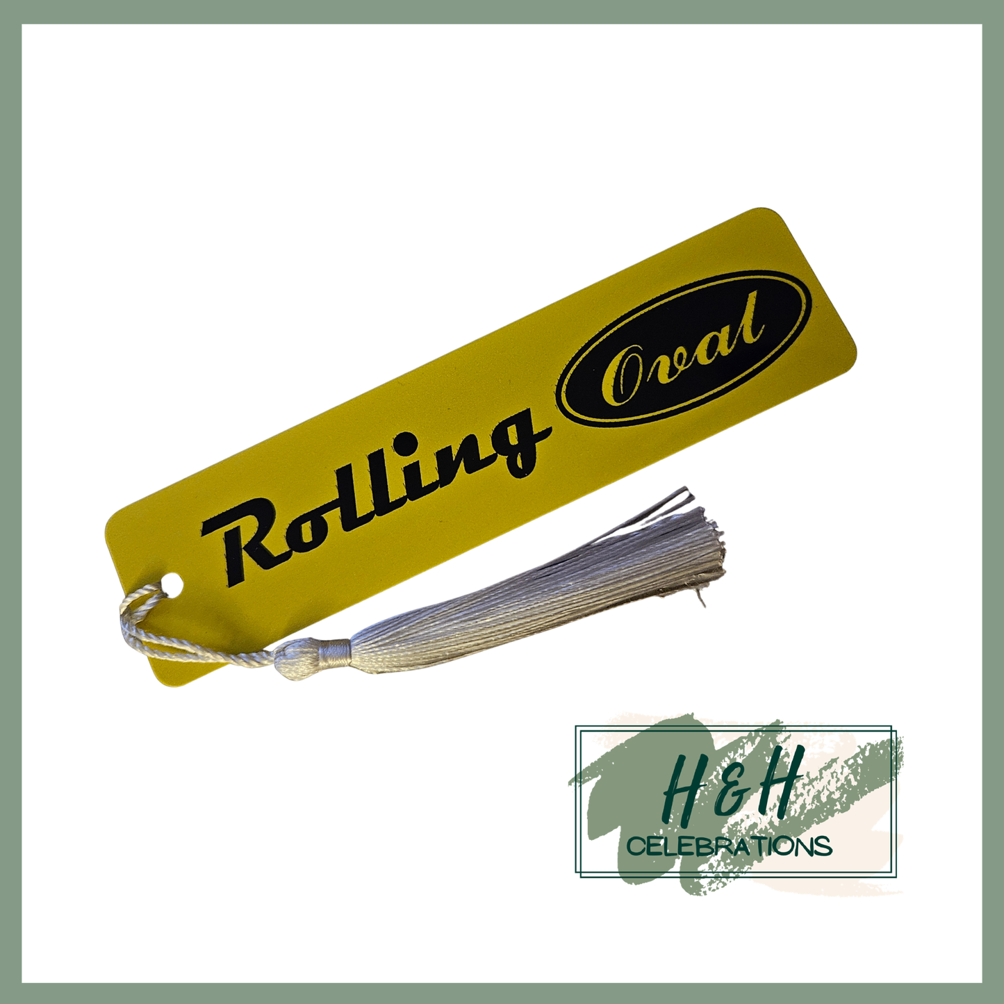 Rolling Oval Aluminium Bookmark - Yellow
