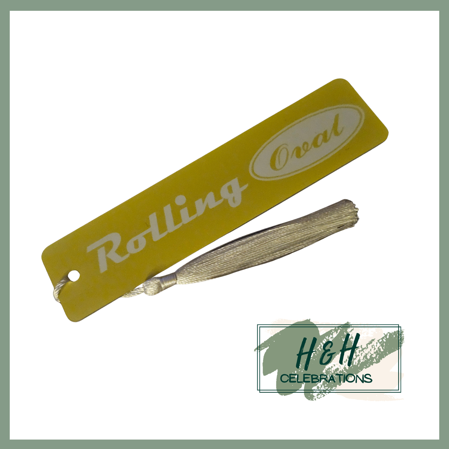 Rolling Oval Aluminium Bookmark - Yellow