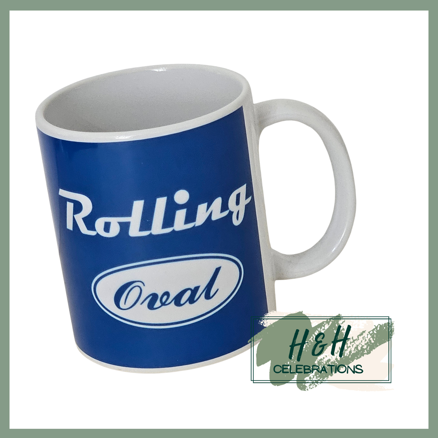 Rolling Oval Ceramic Mug - Dark Blue