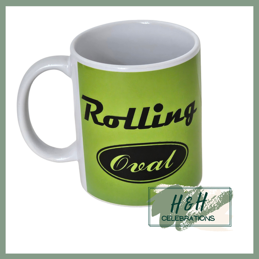 Rolling Oval Ceramic Mug - Green