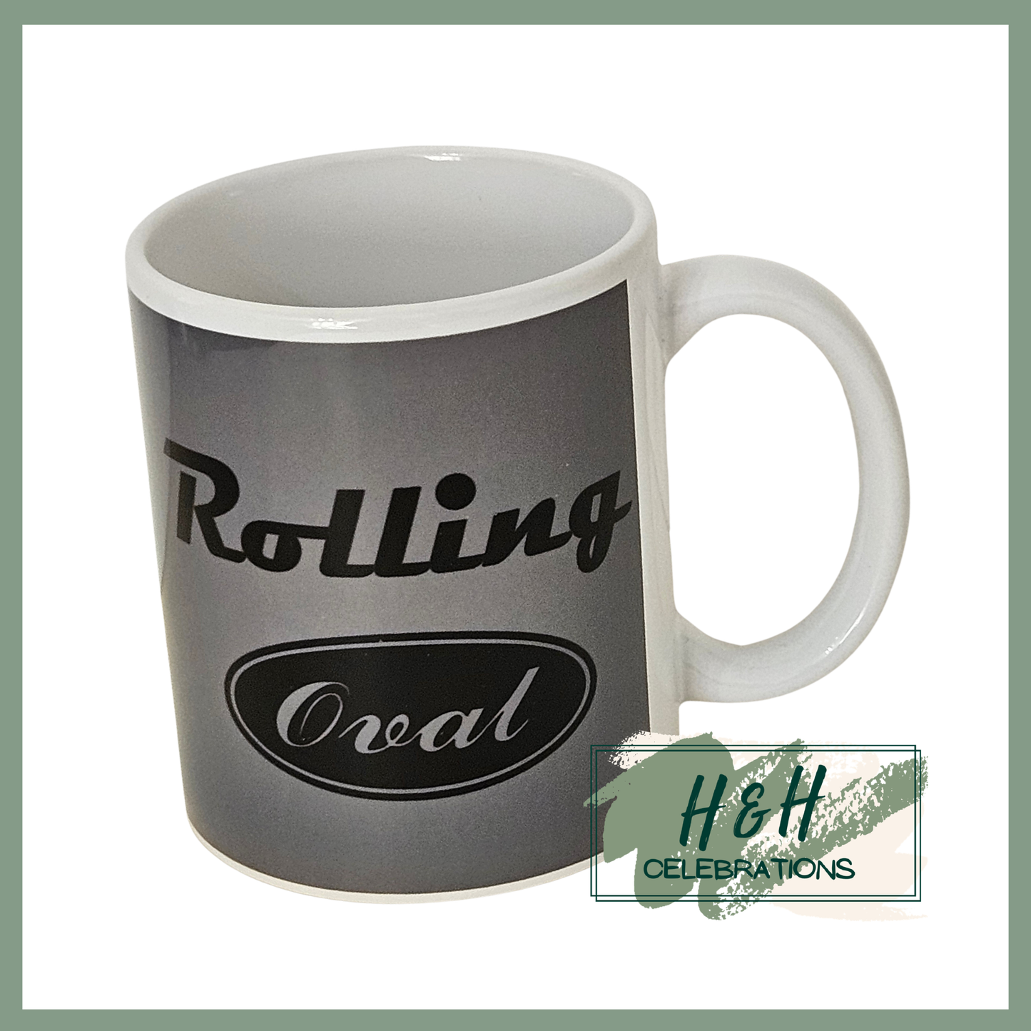 Rolling Oval Ceramic Mug - Grey