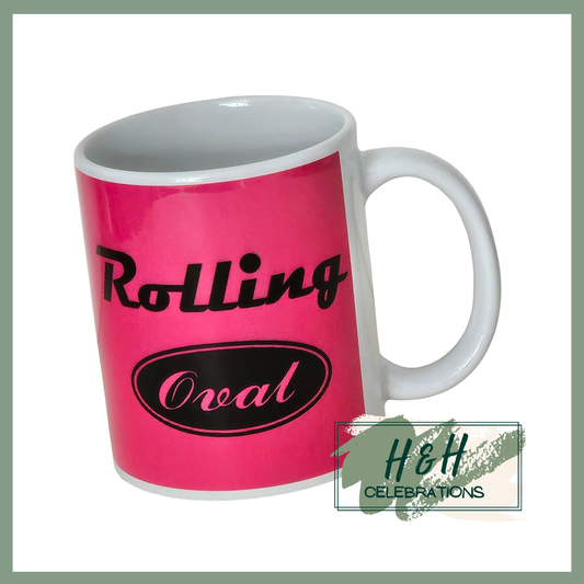 Rolling Oval Ceramic Mug - Hot Pink