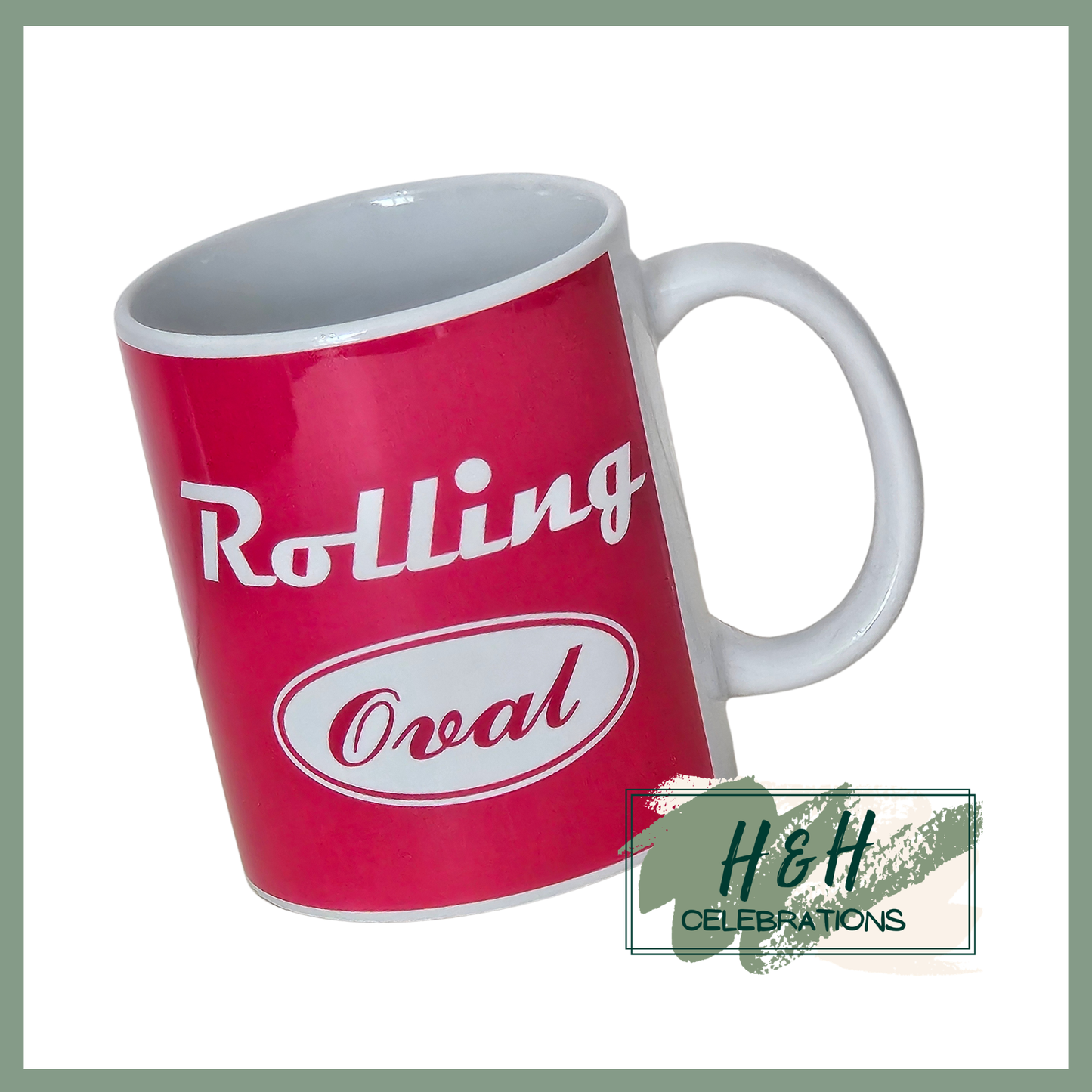 Rolling Oval Ceramic Mug - Hot Pink