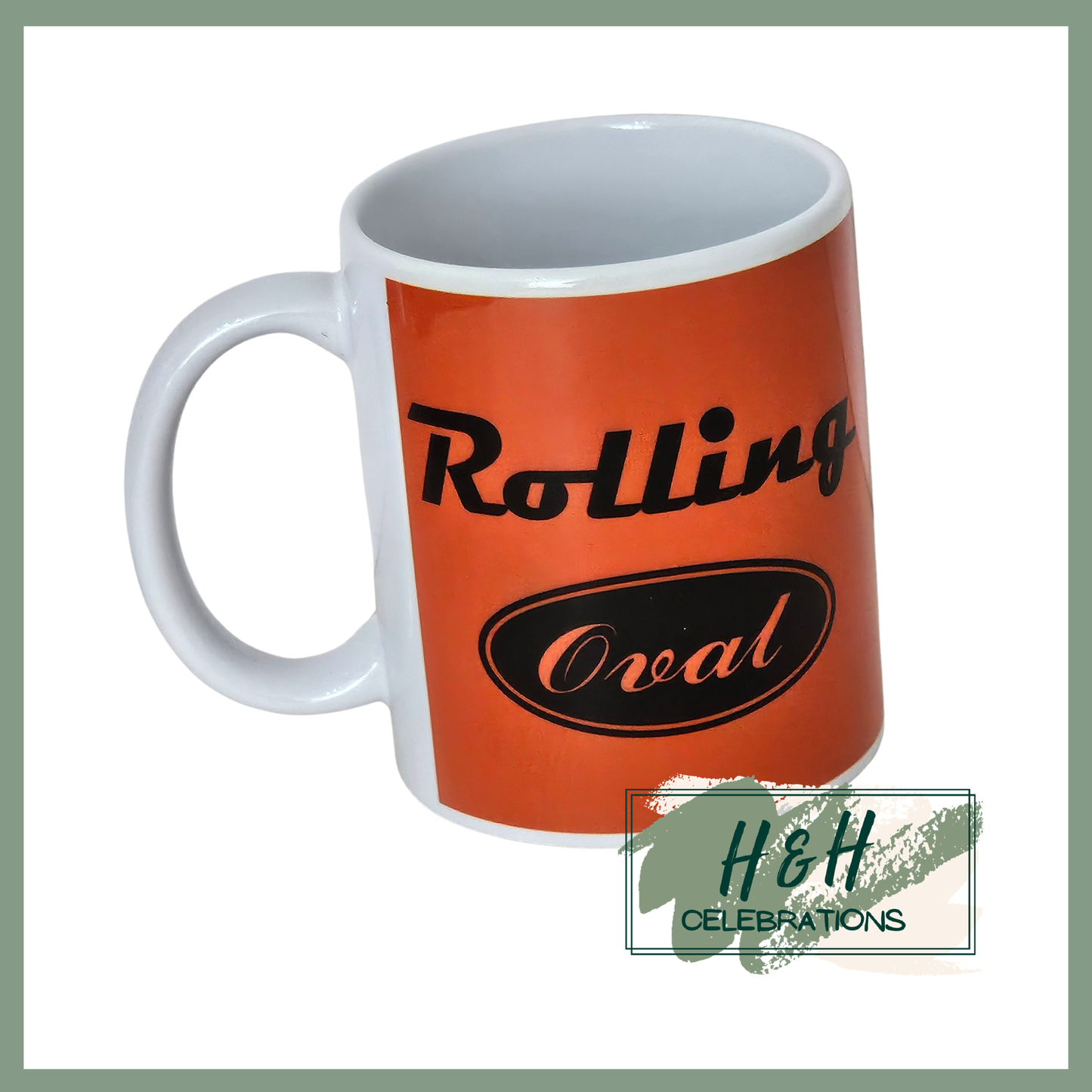 Rolling Oval Ceramic Mug - Orange