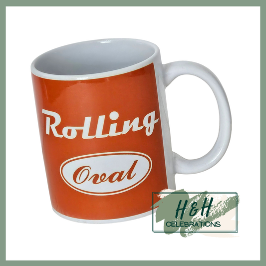 Rolling Oval Ceramic Mug - Orange