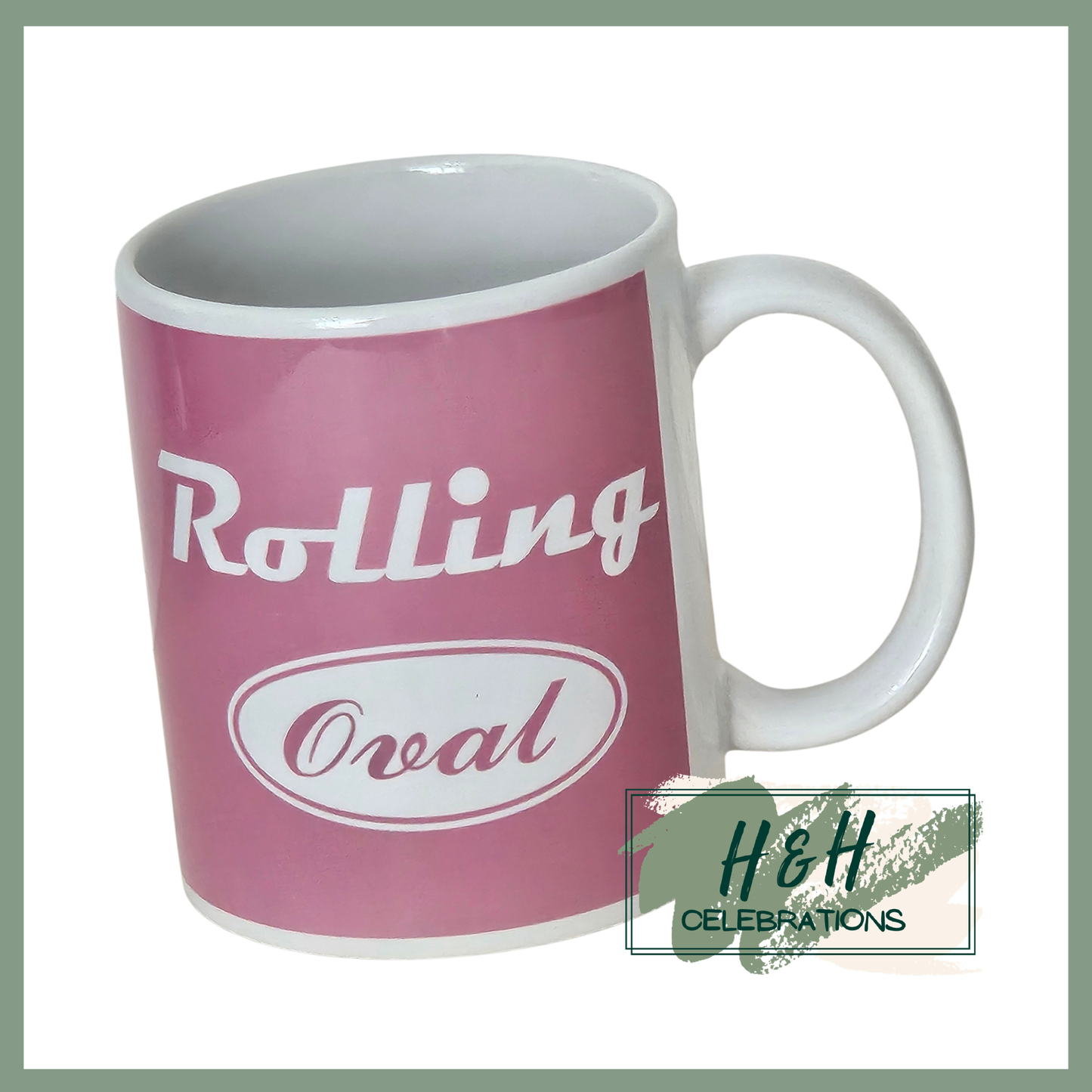 Rolling Oval Ceramic Mug - Pale Pink