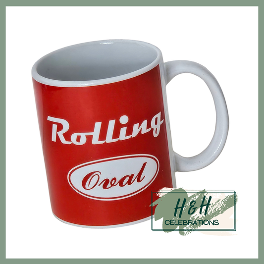 Rolling Oval Ceramic Mug - Red