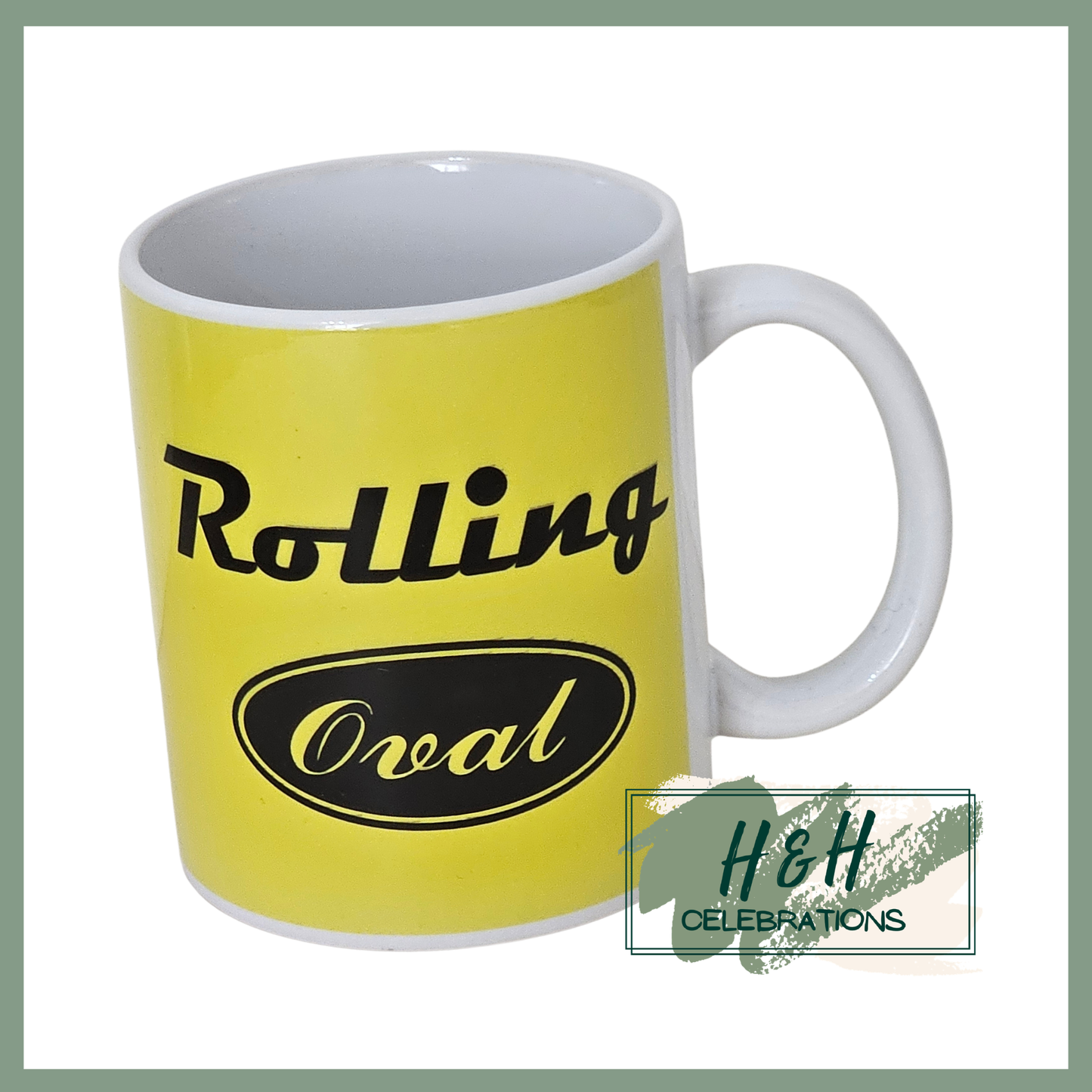 Rolling Oval Ceramic Mug - Yellow