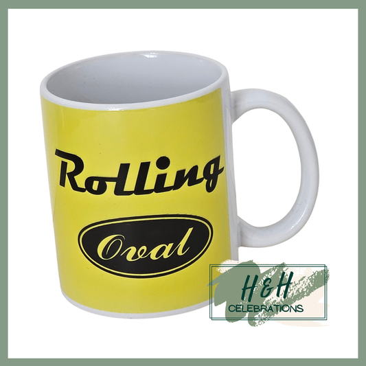 Rolling Oval Ceramic Mug - Yellow