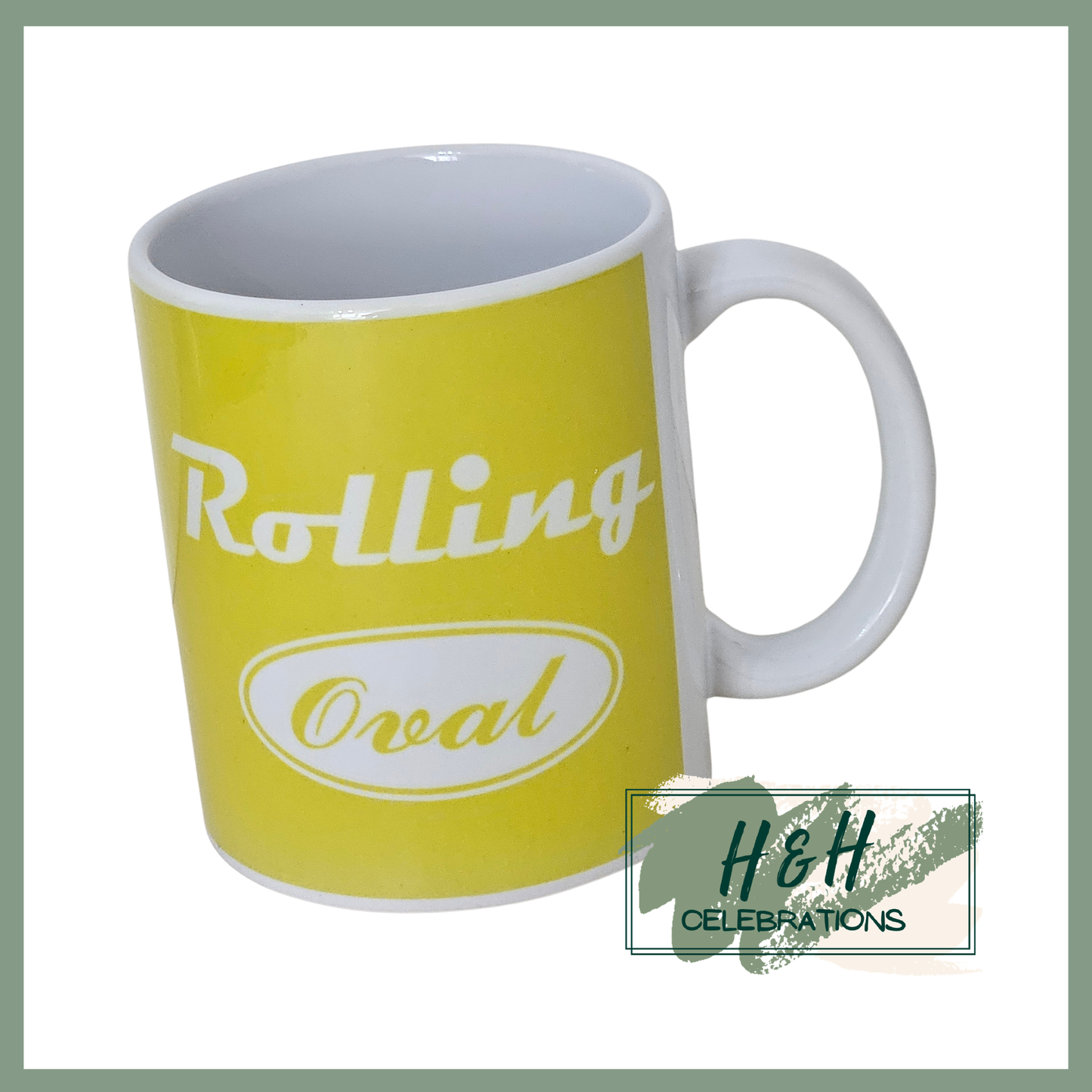 Rolling Oval Ceramic Mug - Yellow