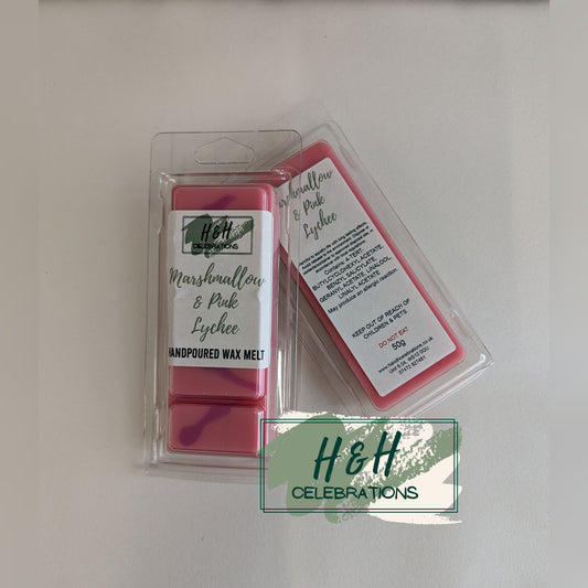 Marshmallow & Pink Lychee Wax Melt Snap Bar