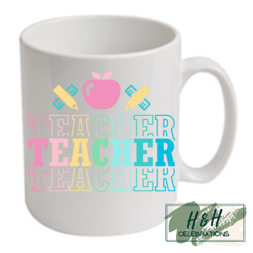Multi Coloured Teacher Ceramic Mug