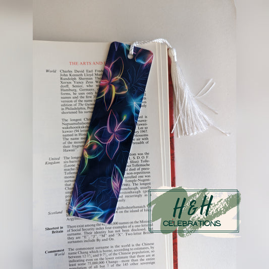 Neon Flowers Bookmark