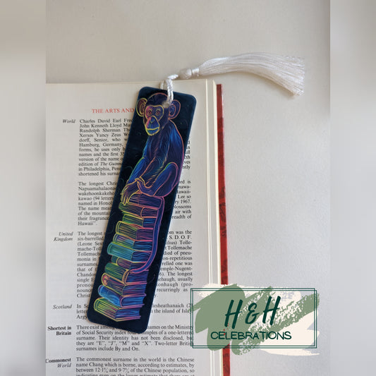 Neon Monkey Book Stack Bookmark