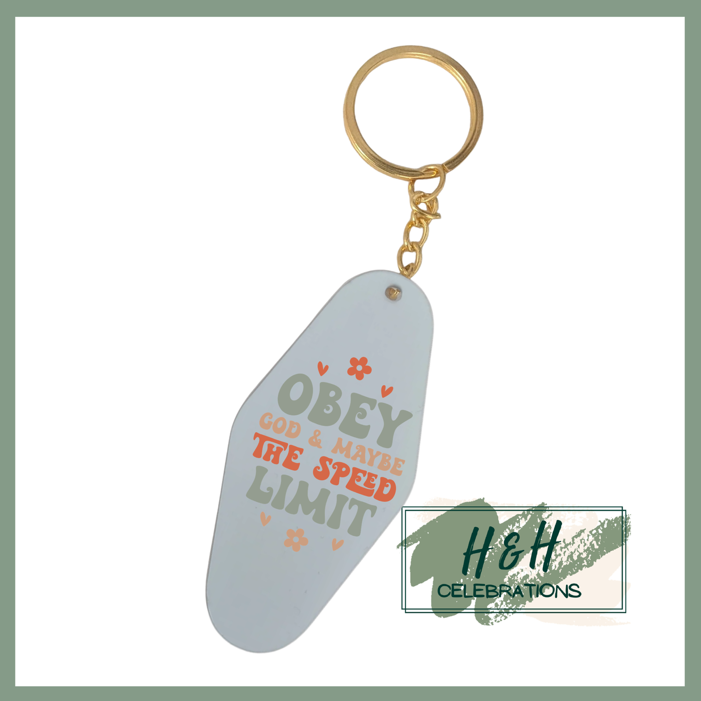 Obey God & Maybe The Speed Limit Motel/Hotel Keyring