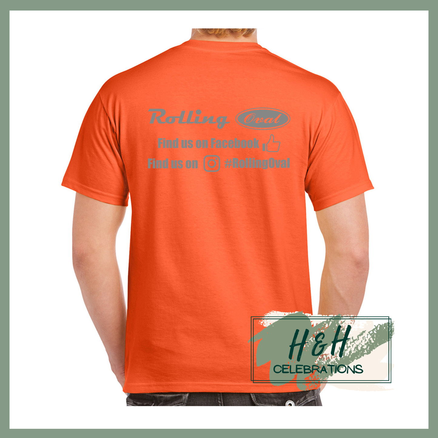 Rolling Oval T-Shirt For Adults - Orange