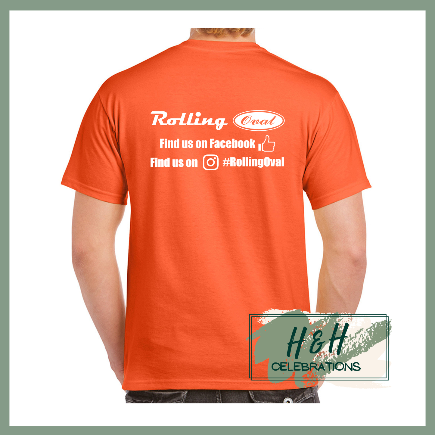 Rolling Oval T-Shirt For Adults - Orange