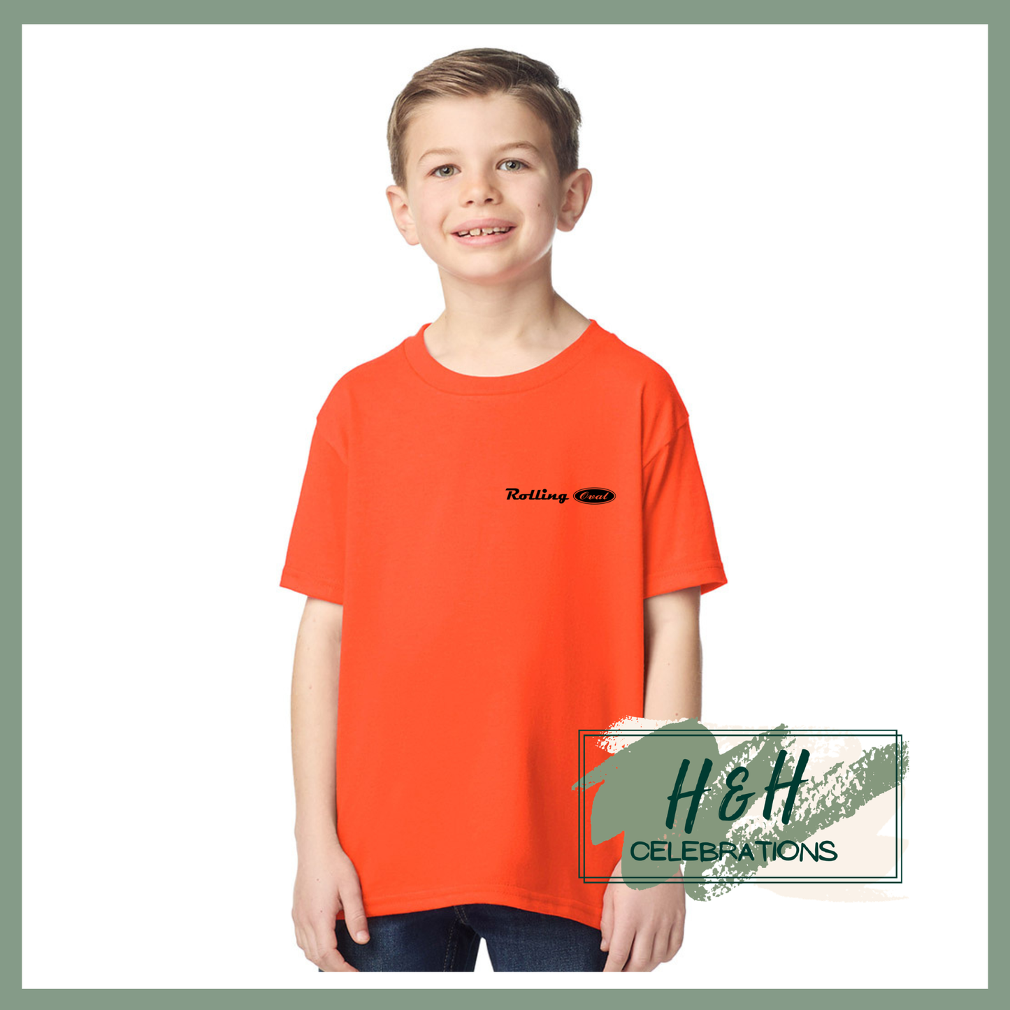 Rolling Oval T-Shirt For Kids - Orange