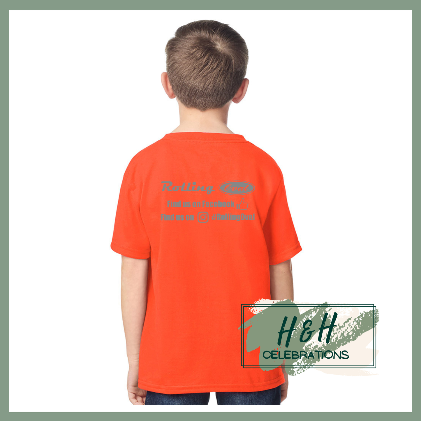 Rolling Oval T-Shirt For Kids - Orange