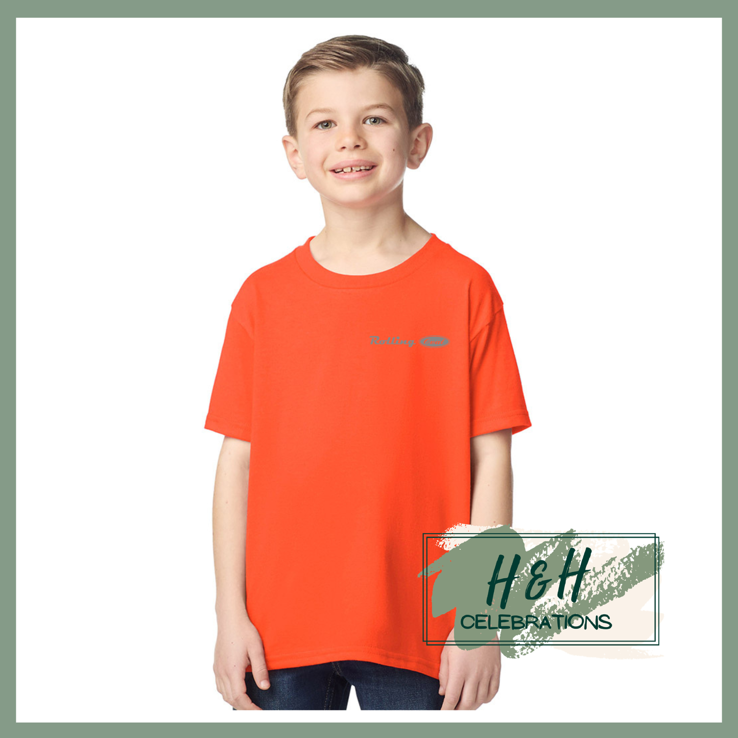 Rolling Oval T-Shirt For Kids - Orange