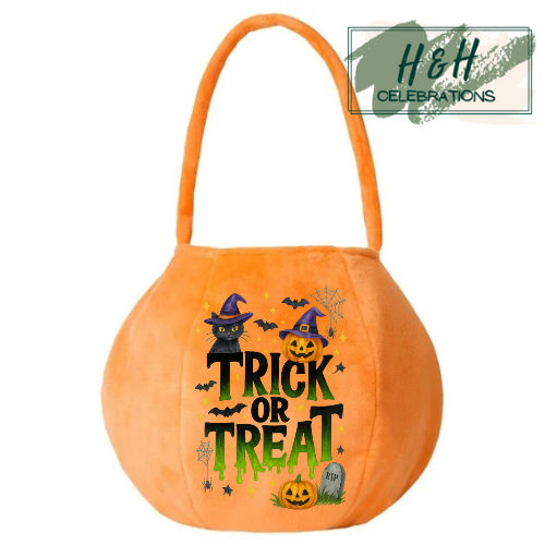 Orange Trick Or Treat Halloween Basket