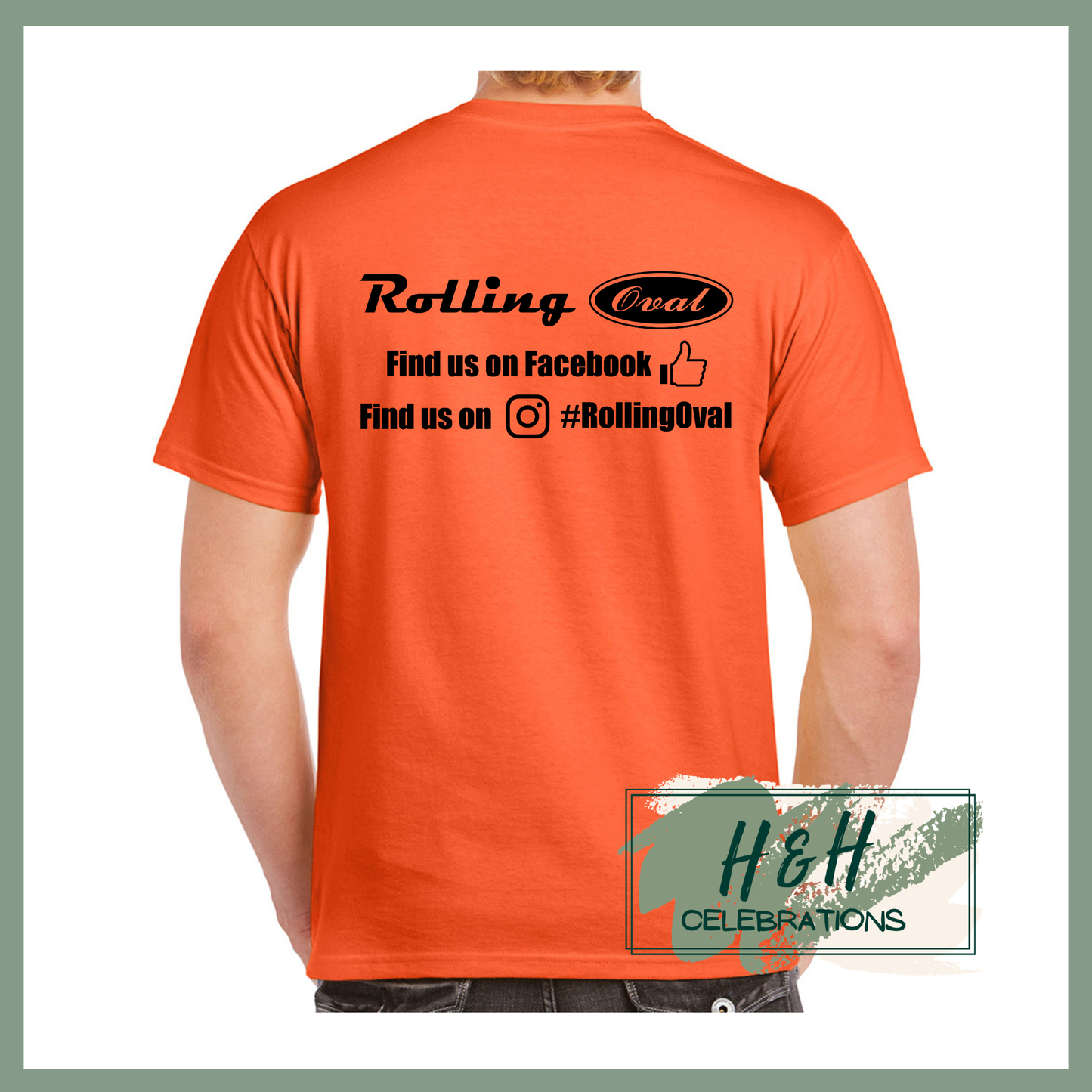 Rolling Oval T-Shirt For Adults - Orange