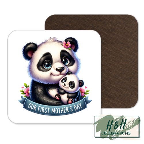 Our First Mother's Day Panda MDF Coaster