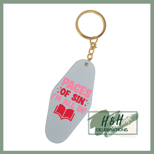 Pages Of Sin I'm All In! Motel/Hotel Keyring