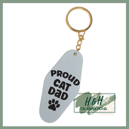 Proud Cat Dad Motel/Hotel Keyring