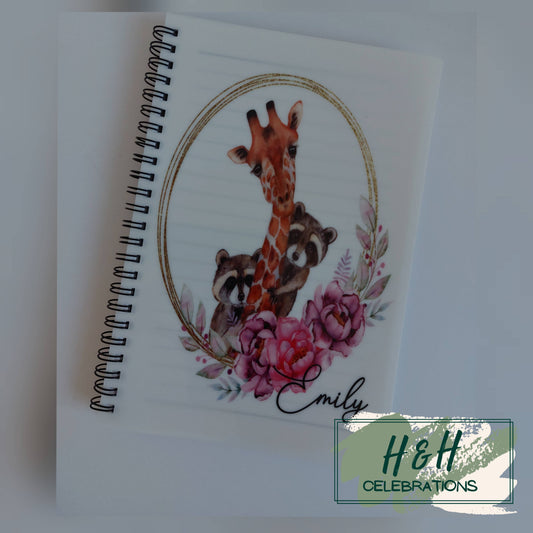 Giraffe & Friends Personalised A5 Lined Notepad