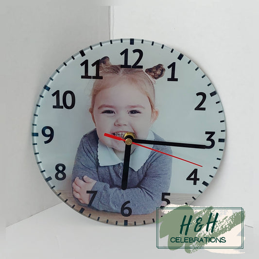 Personalised Glass Photo Wall Clock