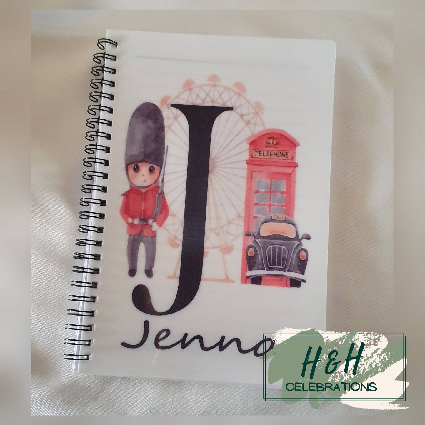 London Initial Personalised A5 Lined Notepad