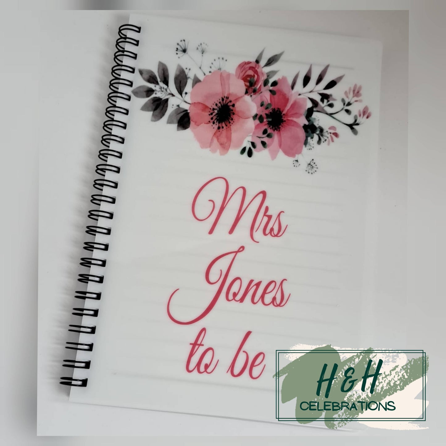 Mrs Surname To Be Floral Personalised A5 Lined Notepad