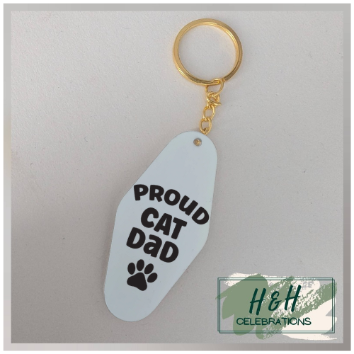 Proud Cat Dad Motel/Hotel Keyring