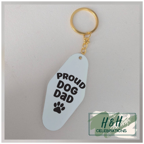 Proud Dog Dad Motel/Hotel Keyring